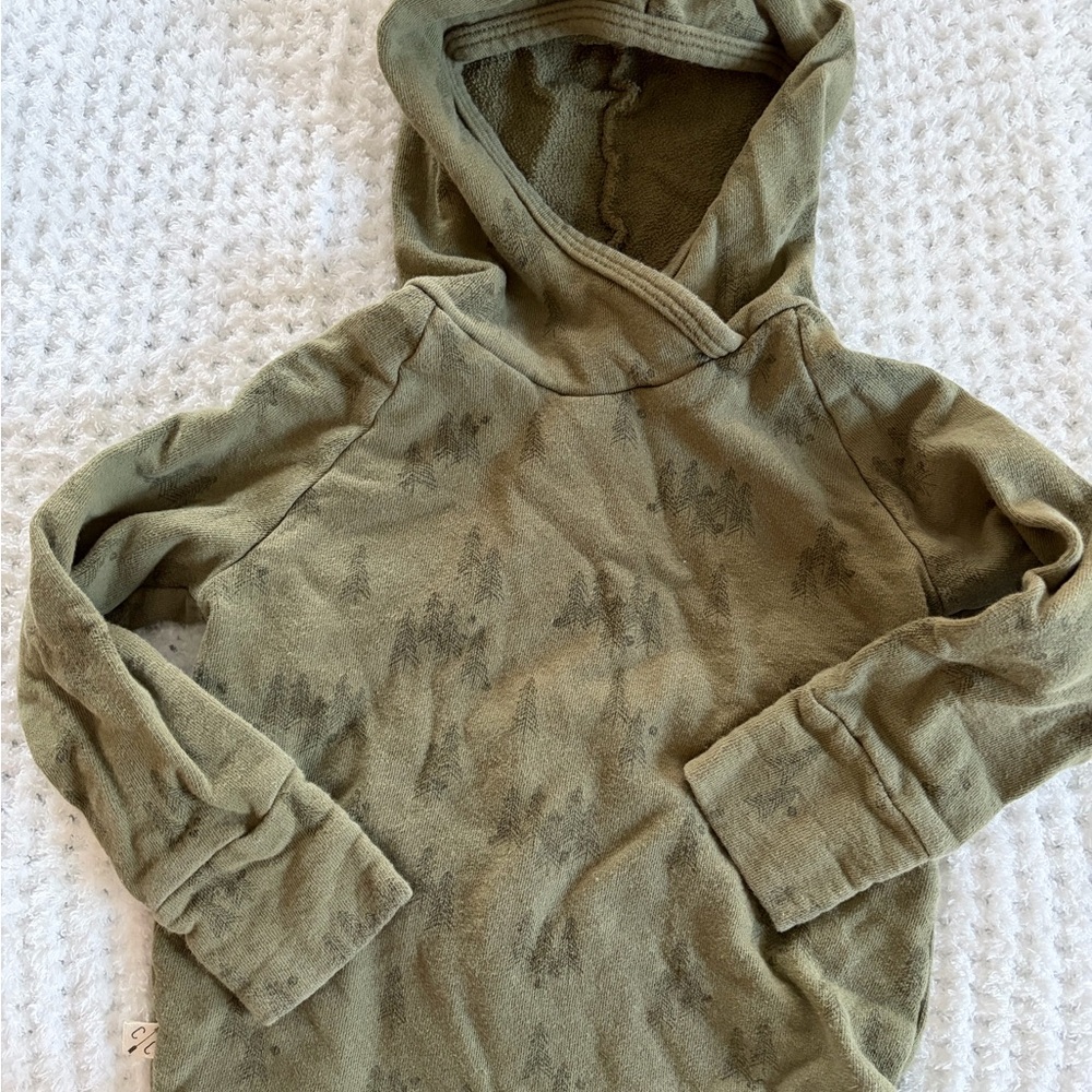 Kids Olive Green Christmas Tree Hoodie Set